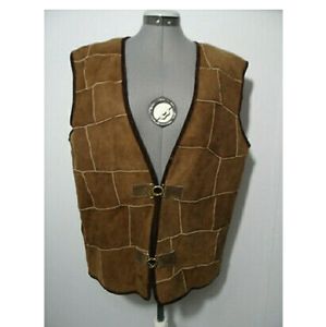 Vintage REAL FUR Vest Brown w/Frog Closure Baffled